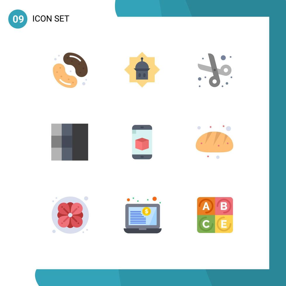 reeks van 9 modern ui pictogrammen symbolen tekens voor cel wireframe Islam rooster onderwijs bewerkbare vector ontwerp elementen