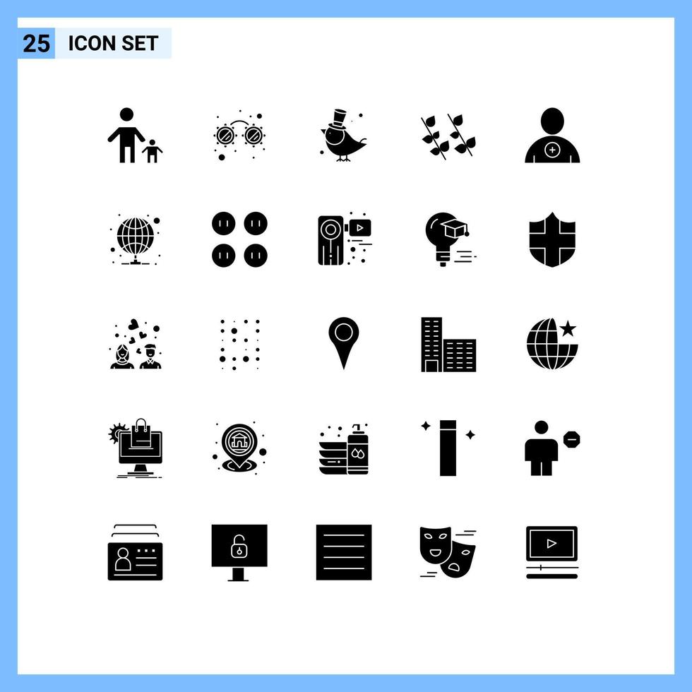 reeks van 25 modern ui pictogrammen symbolen tekens voor nieuw voorjaar vogel natuur ecologie bewerkbare vector ontwerp elementen