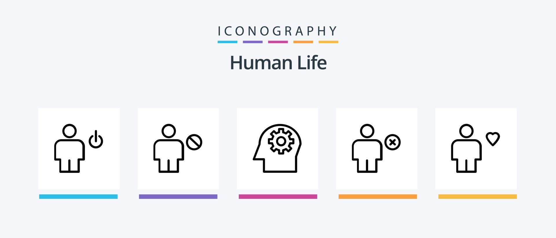 menselijk lijn 5 icoon pak inclusief toevoegen. op slot. lichaam. menselijk. avatar. creatief pictogrammen ontwerp vector