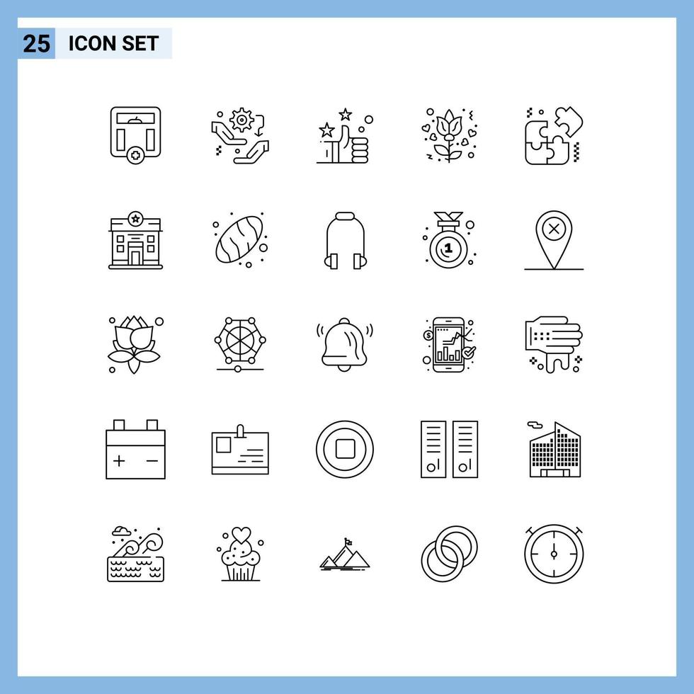 25 universeel lijnen reeks voor web en mobiel toepassingen bedrijf stukken instelling roos bloem bewerkbare vector ontwerp elementen