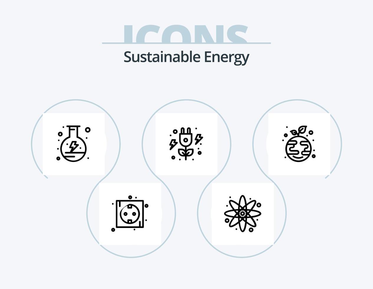 duurzame energie lijn icoon pak 5 icoon ontwerp. energie. bord. energie. stroom. energie vector