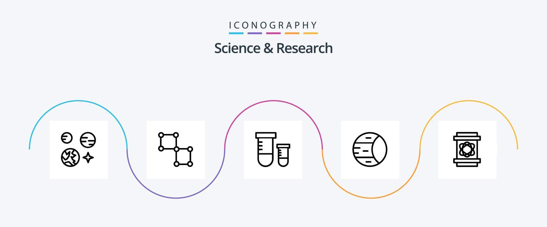 wetenschap lijn 5 icoon pak inclusief Gevaar. structuur. toverdrank. ruimte. planeet vector