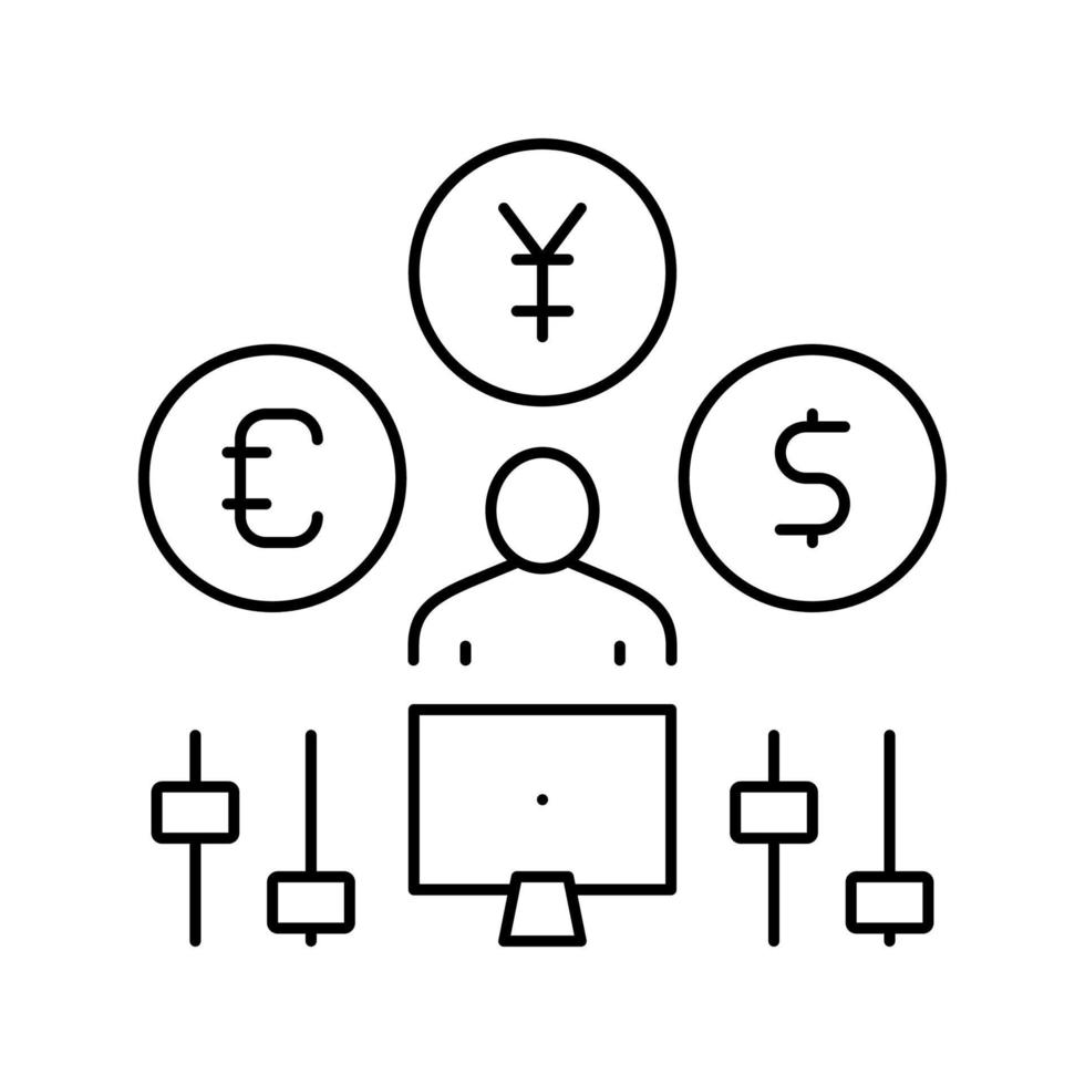 geld valuta zakenman lijn pictogram vectorillustratie vector
