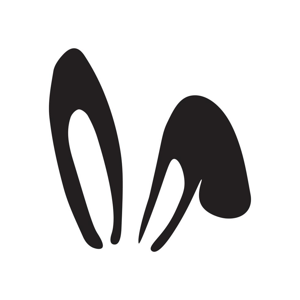 schattig konijn oren silhouetten. foto editor, kraam, video babbelen app zwart geïsoleerd cliparts vector