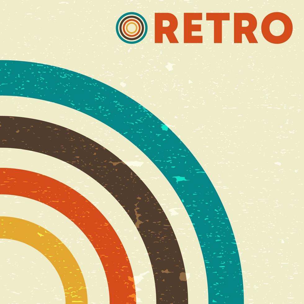 retro grunge textuur achtergrond met vintage gekleurde lijnen. vector illustratie
