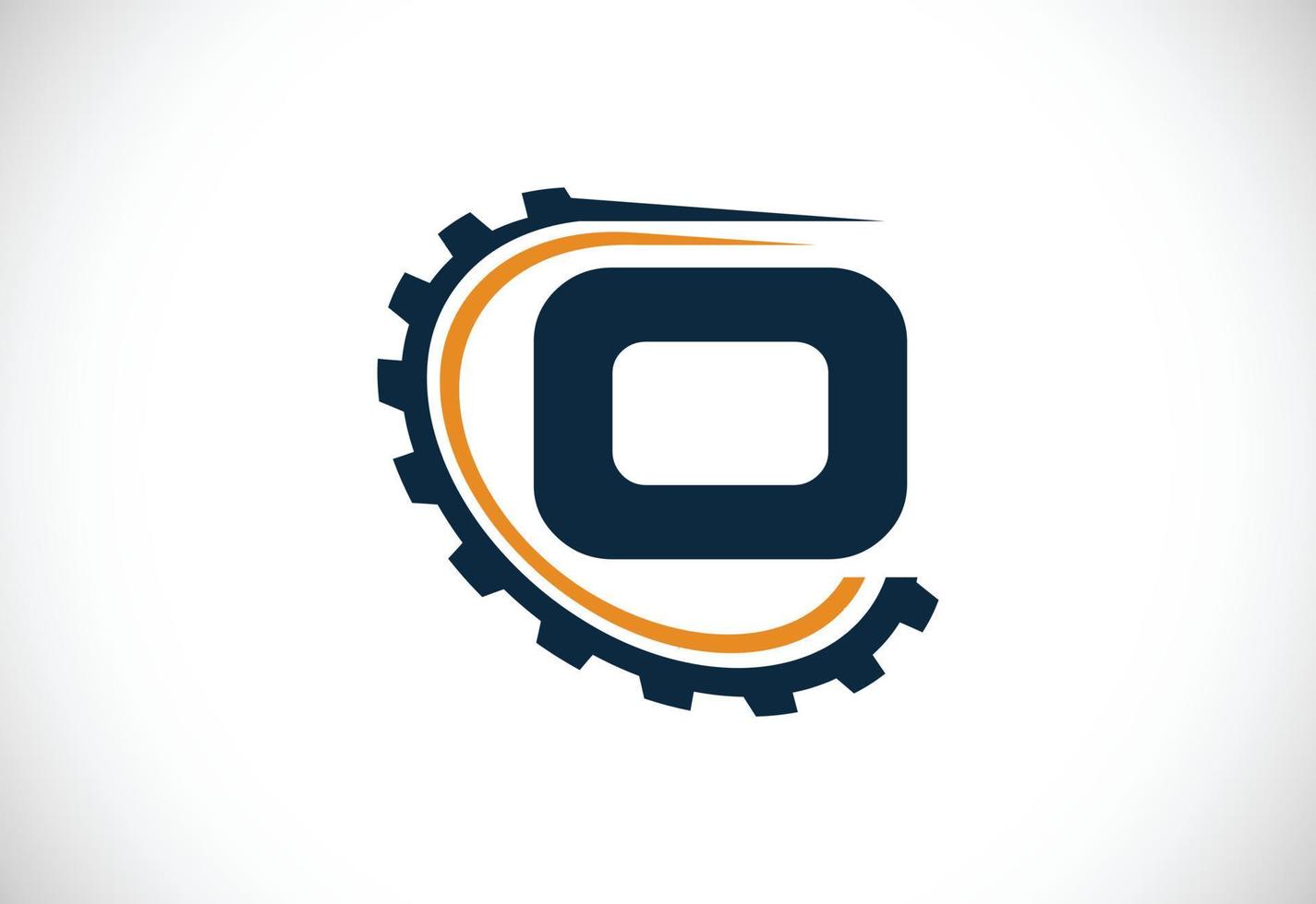 eerste O alfabet met een versnelling. uitrusting ingenieur logo ontwerp. logo voor auto, mechanisch, technologie, instelling, reparatie bedrijf, en bedrijf identiteit vector