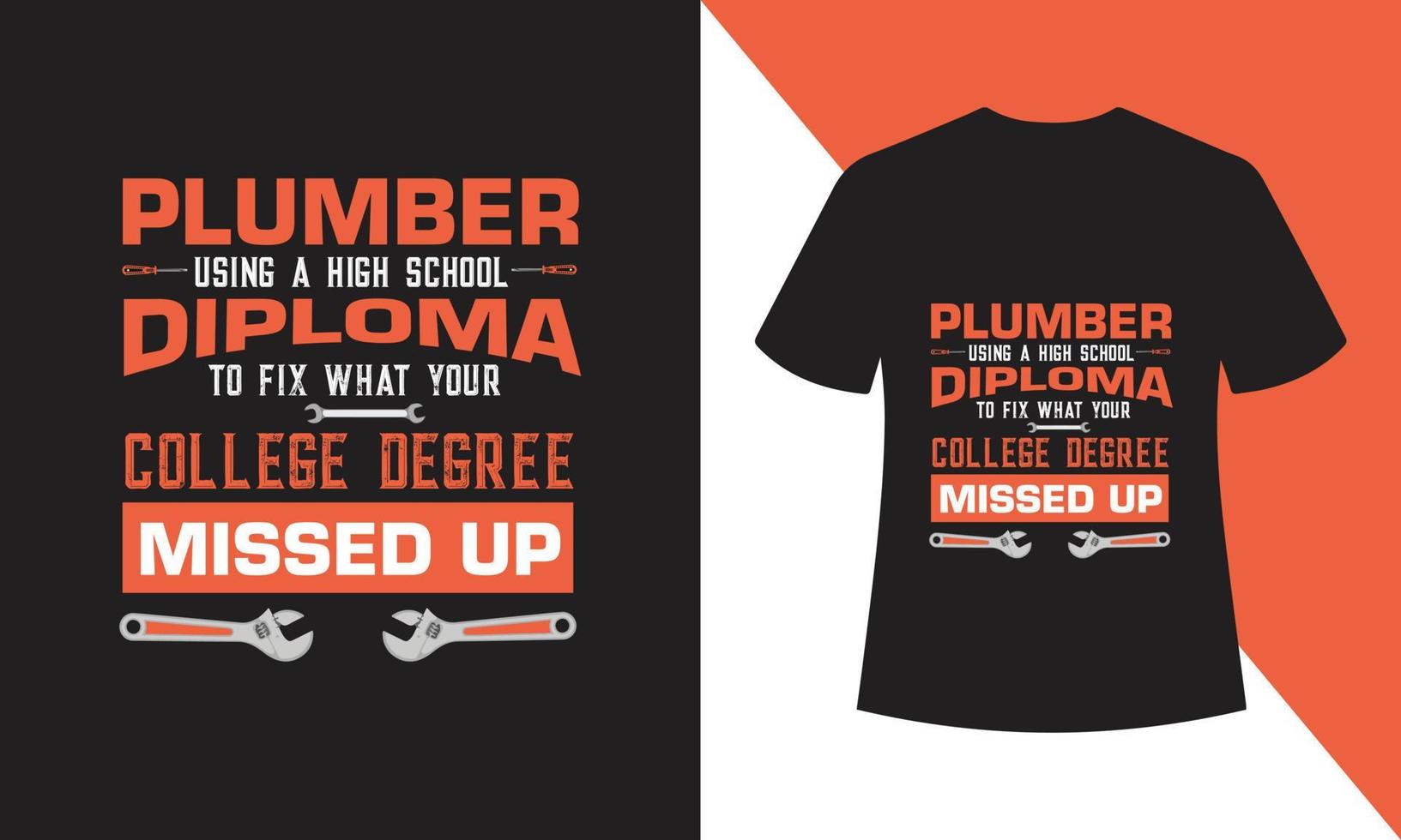loodgieter typografie t-shirt ontwerp vector