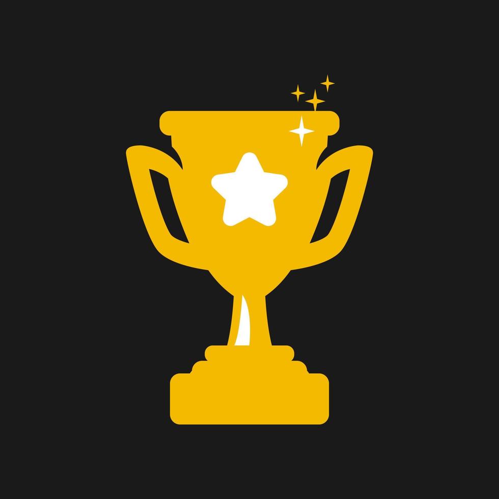 icoon van gouden trofee kop voor bedrijf prijzen concept. vlak gevulde schets stijl. vector