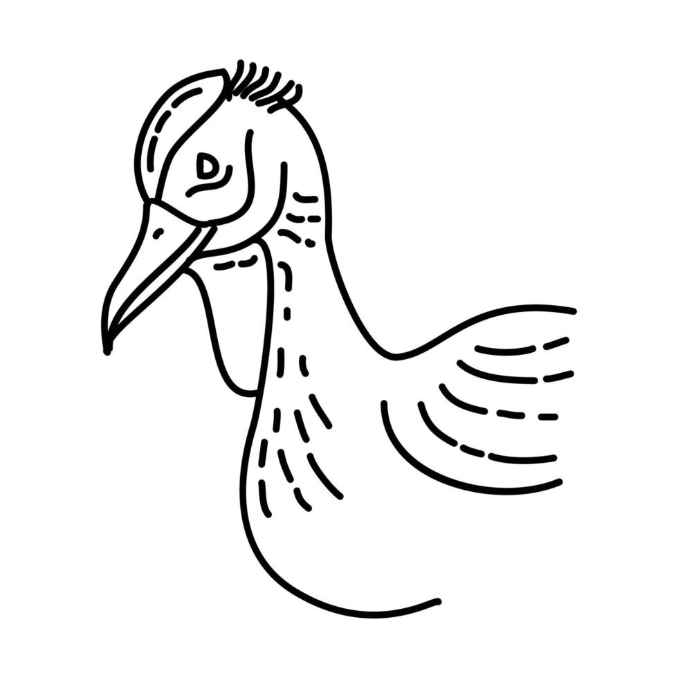 crested guan pictogram. doodle hand getrokken of overzicht pictogramstijl vector