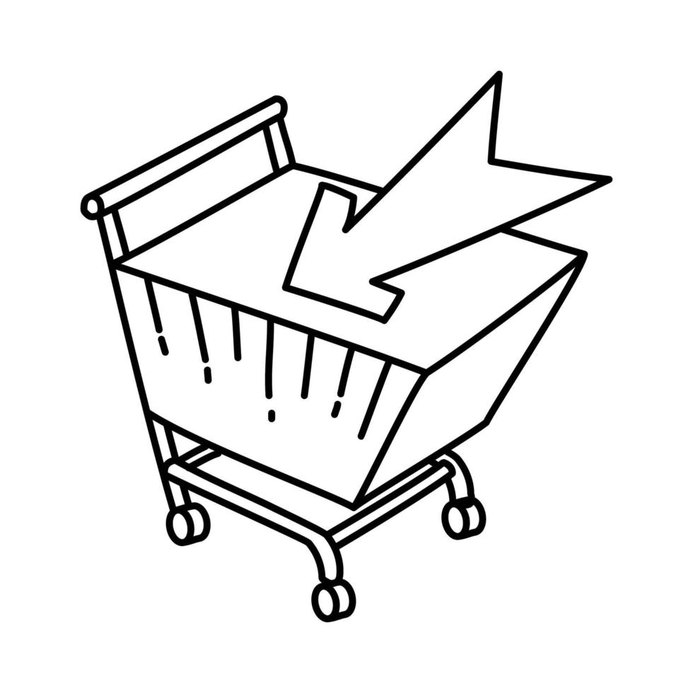 e-commerce pictogram. doodle hand getrokken of overzicht pictogramstijl vector