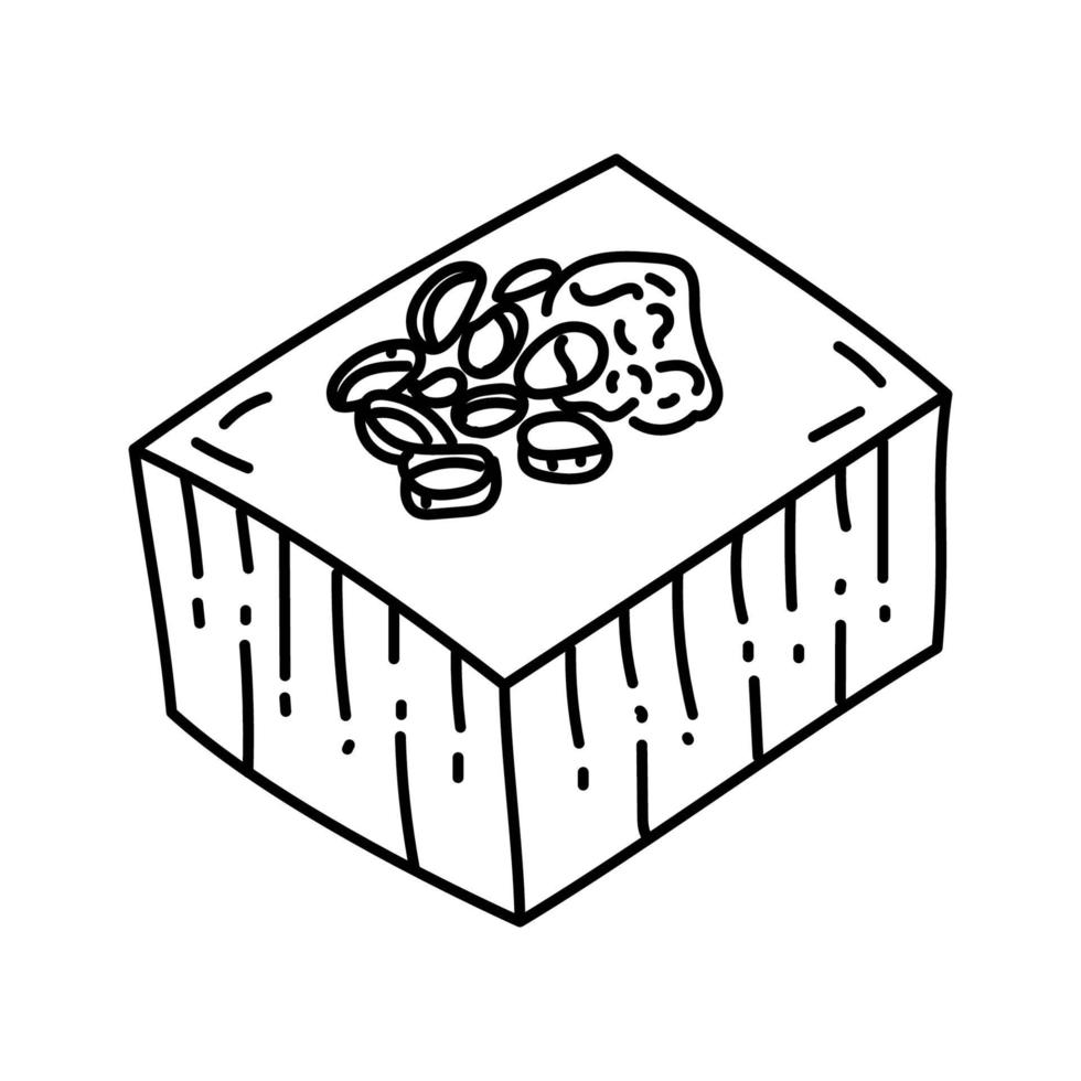 tofu pictogram. doodle hand getrokken of overzicht pictogramstijl vector