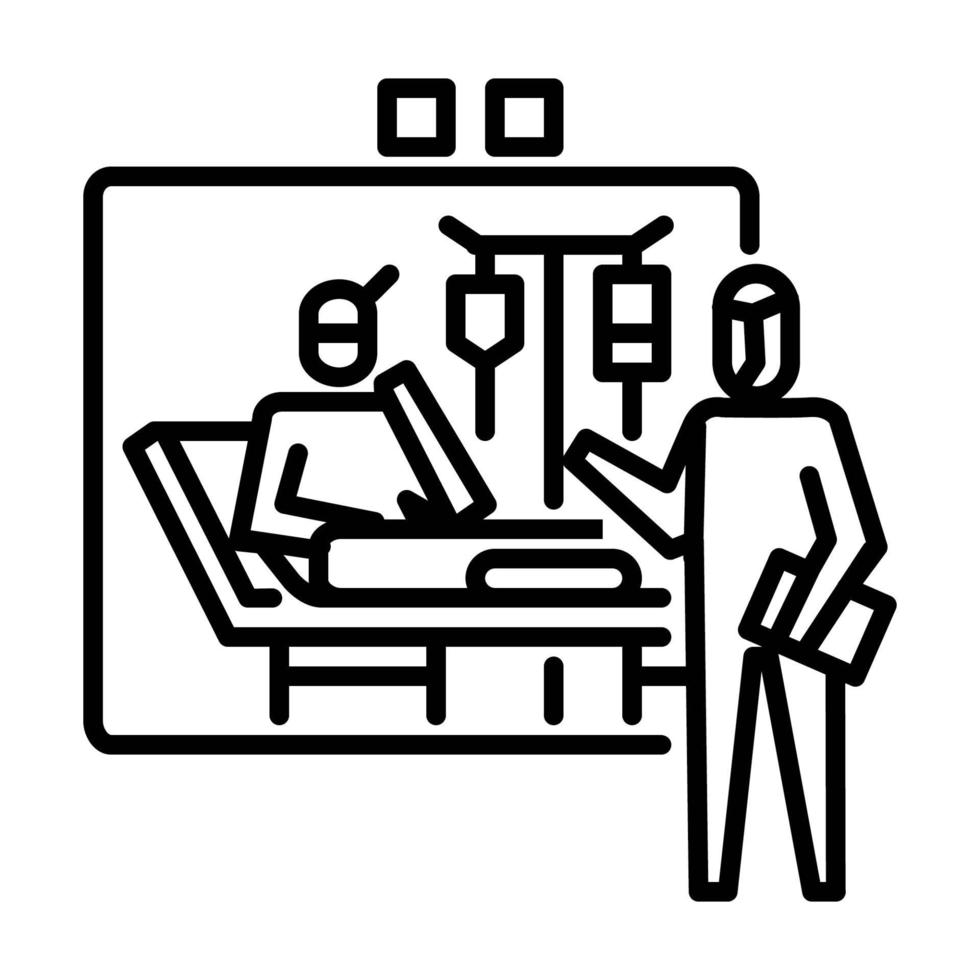 quarantaine pictogram. symbool van activiteit of illustratie om met het coronavirus om te gaan vector