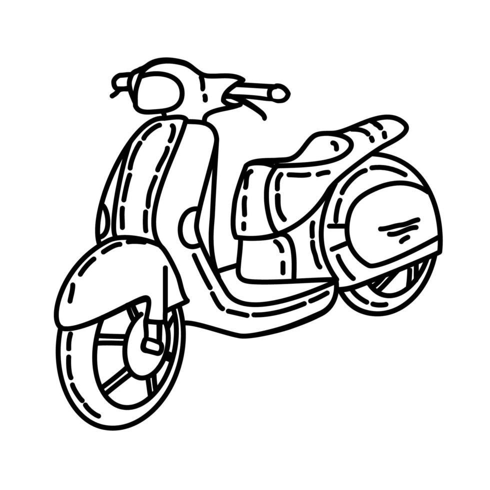 scooter pictogram. doodle hand getrokken of overzicht pictogramstijl vector