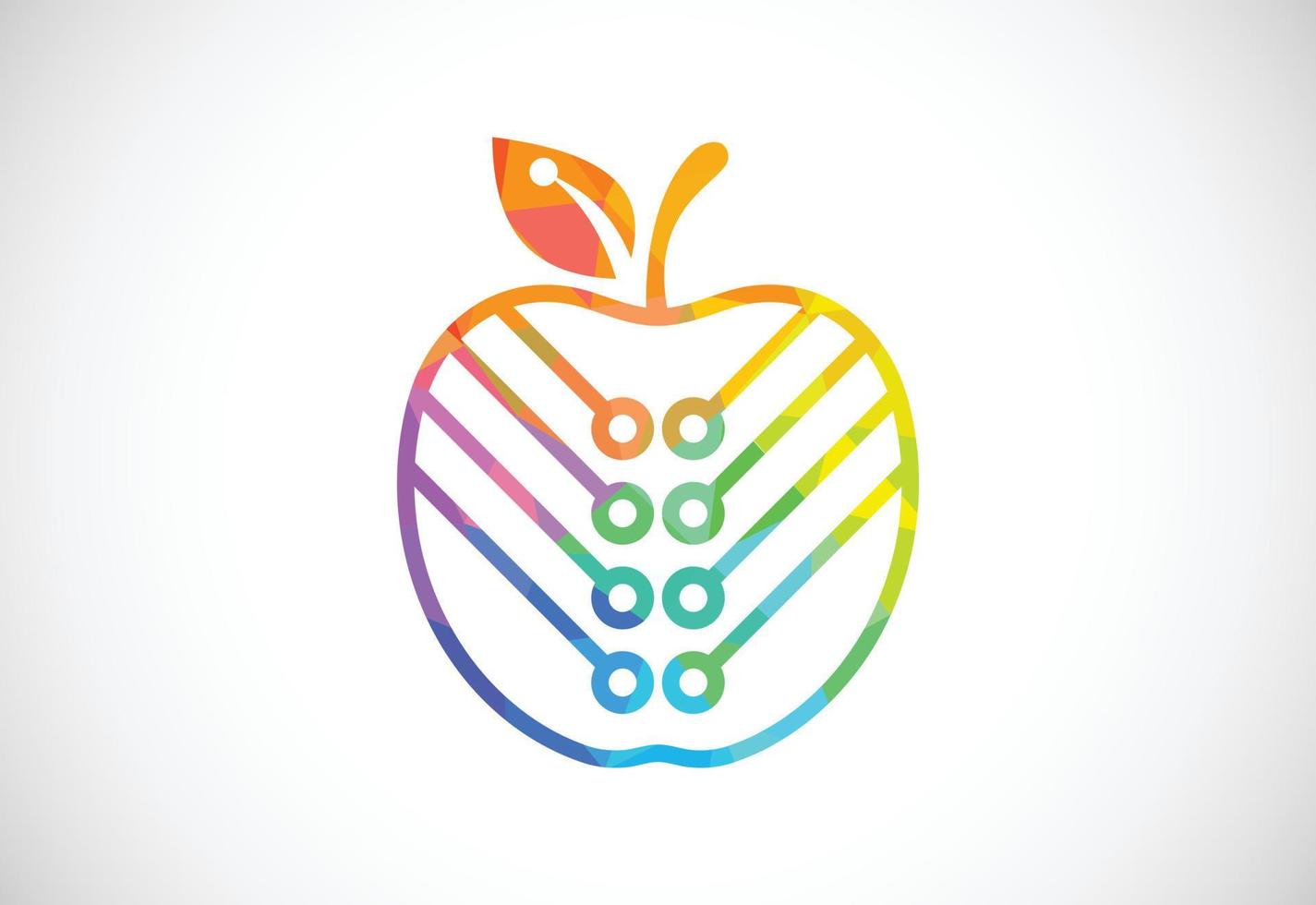 laag poly stijl appel technologie logo teken symbool in vlak stijl Aan wit achtergrond vector