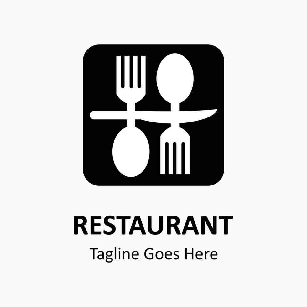 inspirerend restaurant vector logo. abstract creatief logo. bestek icoon in een doos. klassiek, wijnoogst en modern logo illustratie. bedrijf bedrijf logo sjabloon.