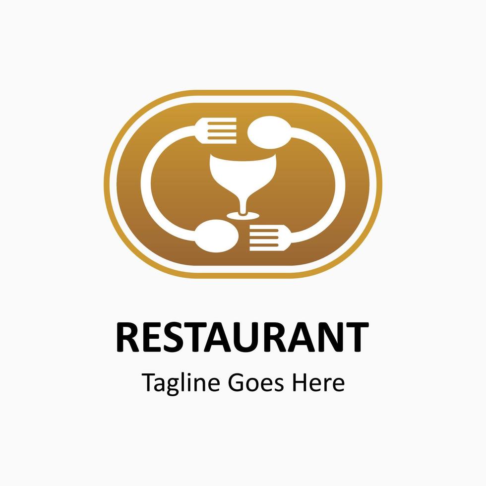 inspirerend restaurant vector logo. abstract creatief logo. glas, lepel en vork icoon in een ovaal bord. klassiek, wijnoogst en modern logo illustratie. bedrijf bedrijf logo sjabloon.