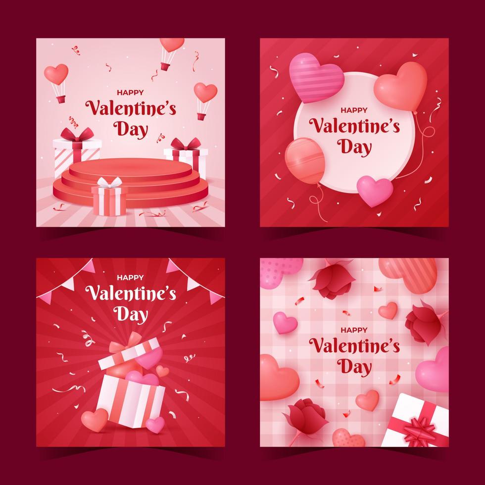 gelukkig Valentijnsdag dag sociaal media Sjablonen vector