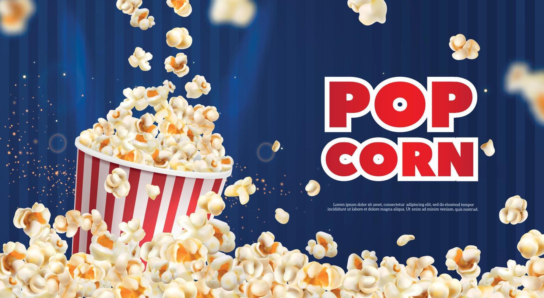 realistisch popcorn poster vector