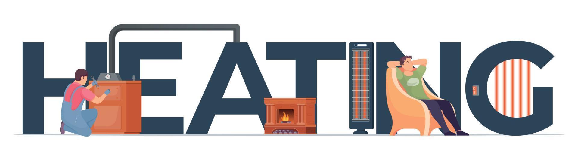 verwarming systeem concept vector