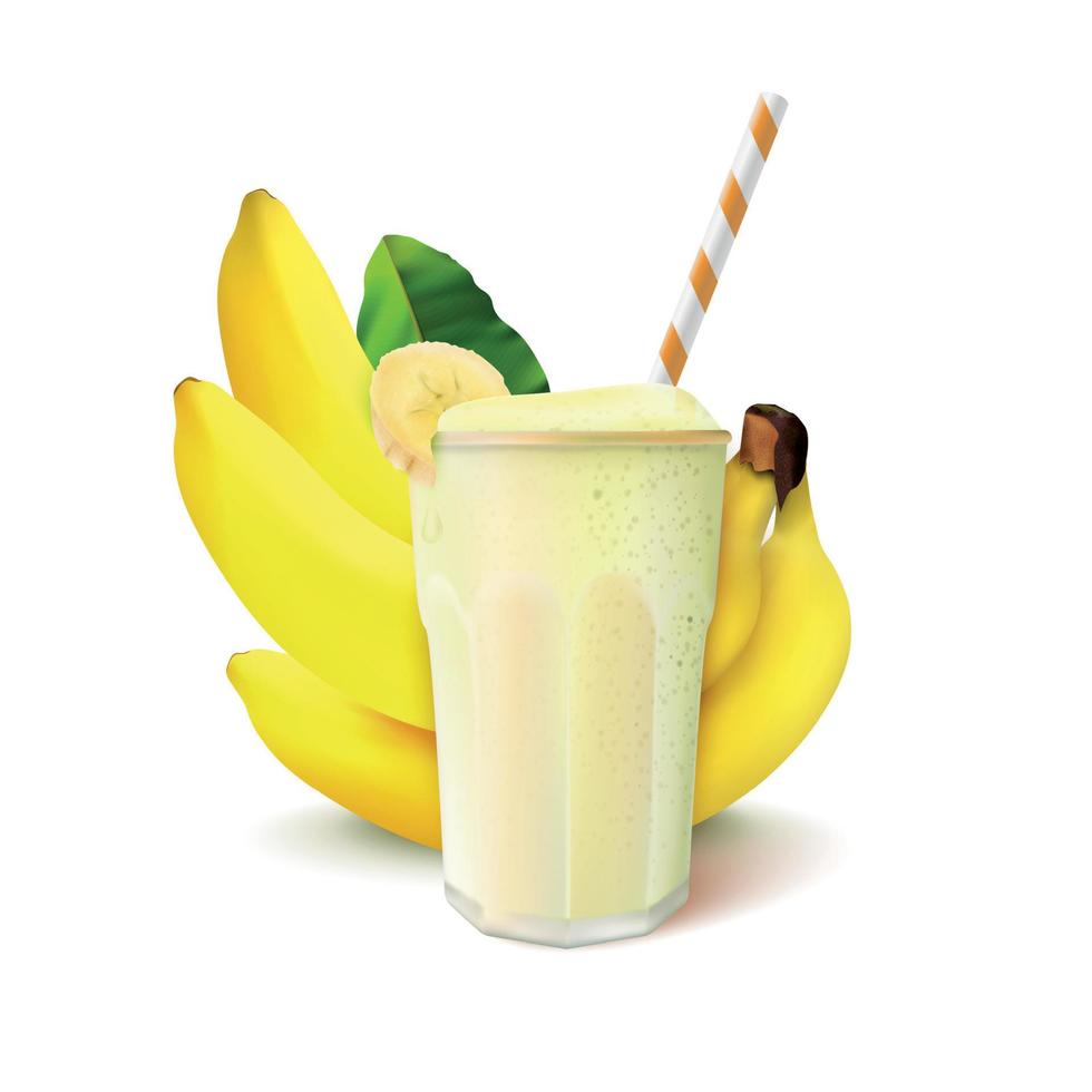 banaan smoothie samenstelling vector