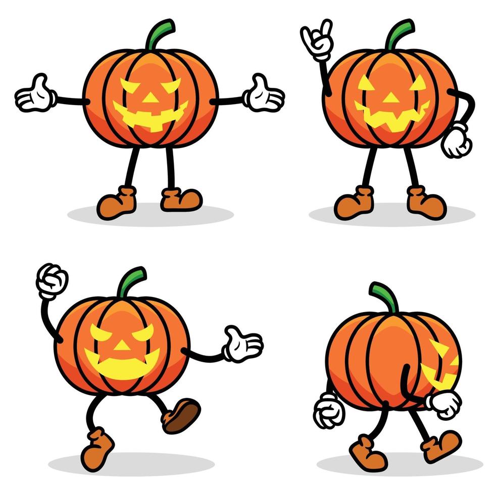 halloween pompoen cartoon collectie set vector