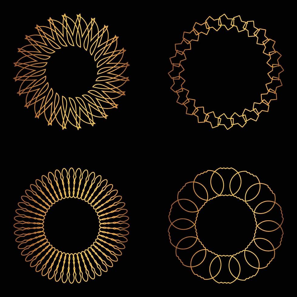 set van gouden geometrische vormen vector