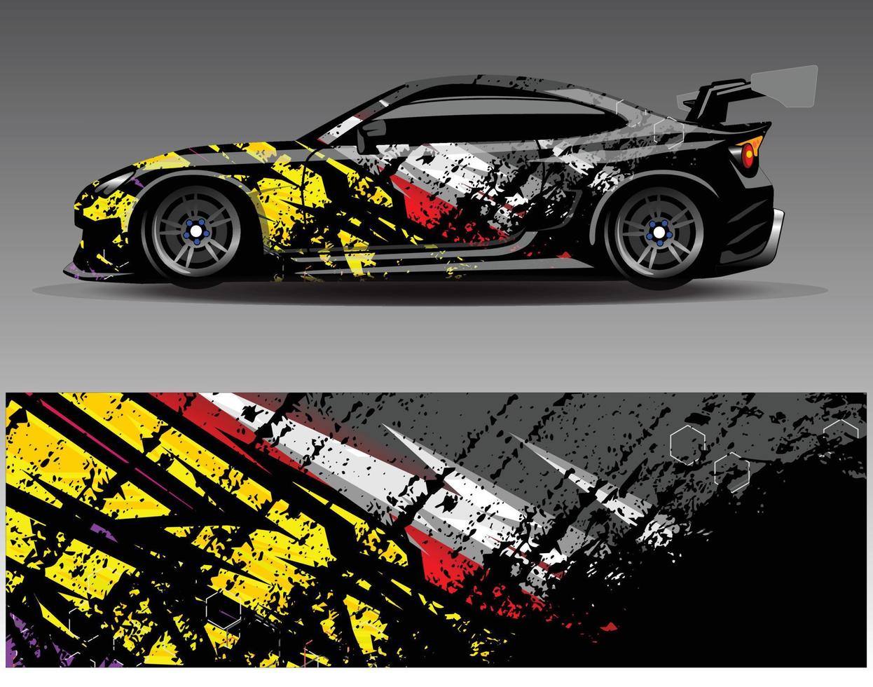 auto wrap ontwerp vector. grafische abstracte streep racen achtergrond kit ontwerpen voor wrap voertuig race auto rally avontuur en livery vector