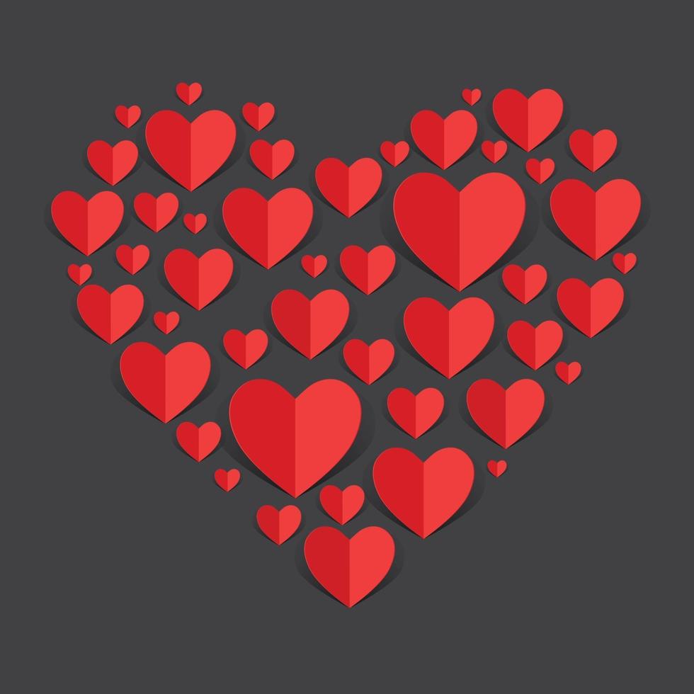 hou van harten Valentijnsdag achtergrond, papier gesneden stijl vector