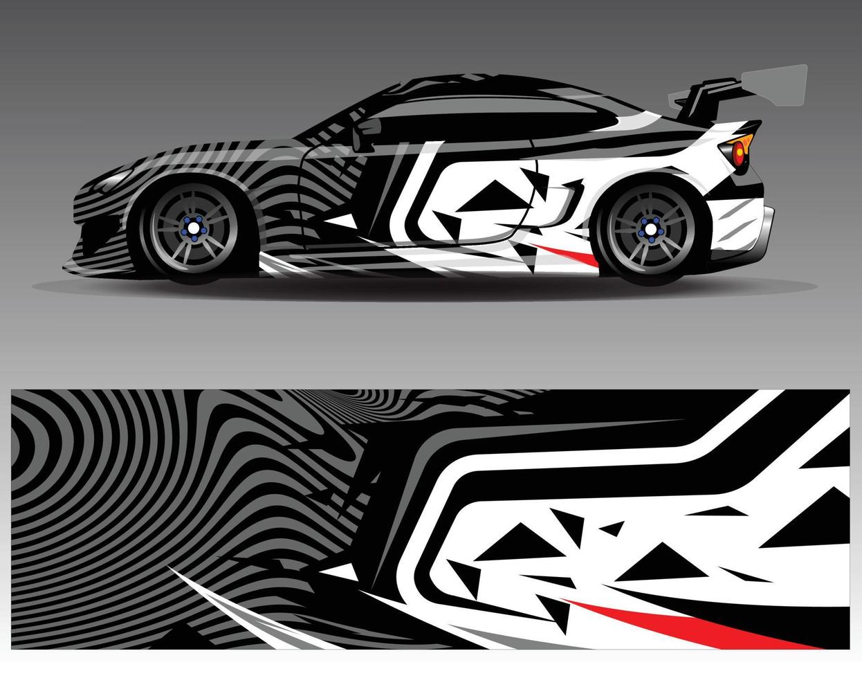 auto wrap ontwerp vector. grafische abstracte streep racen achtergrond kit ontwerpen voor wrap voertuig race auto rally avontuur en livery vector