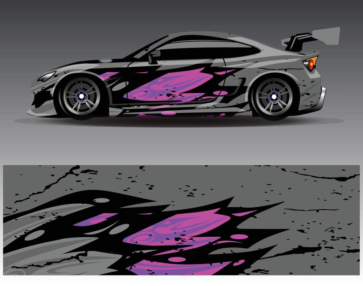 auto wrap ontwerp vector. grafische abstracte streep racen achtergrond kit ontwerpen voor wrap voertuig race auto rally avontuur en livery vector