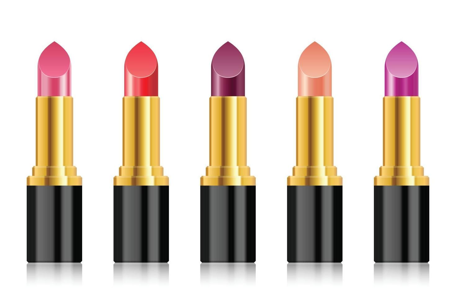 realistische lippenstift vectorillustratie geïsoleerd op een witte achtergrond set vector