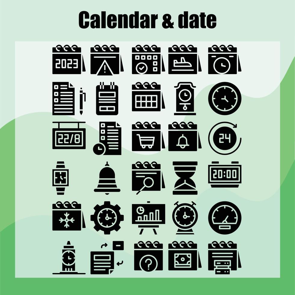 kalender vrij icoon pak vector
