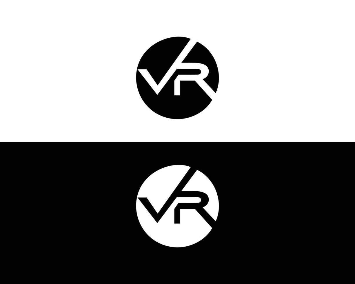 brief vr logo uniek modern creatief elegant vector sjabloon.