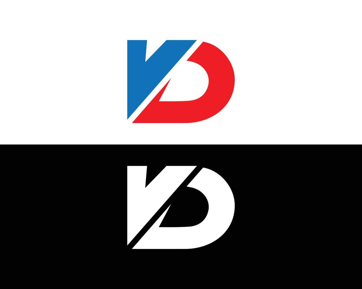 eerste vd en dv brief logo ontwerp vector sjabloon.