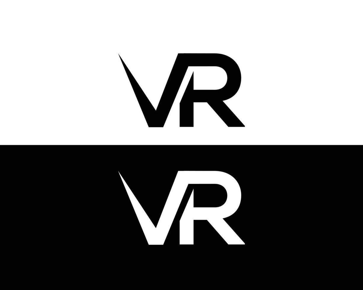 vr of rv logo en icoon ontwerpen vector sjabloon met zwart of wit achtergronden