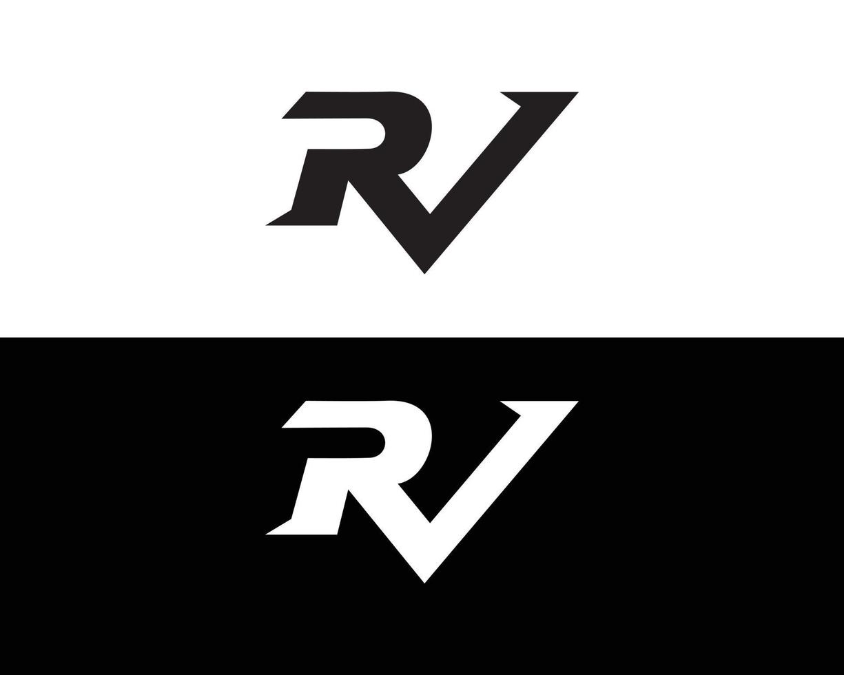 brief rv logo alfabet monogram vector ontwerp.