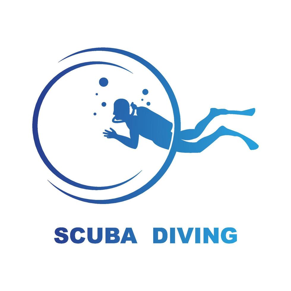 scuba duiken sport logo, onder water, vector illustrator, silhouet, logo ontwerp.