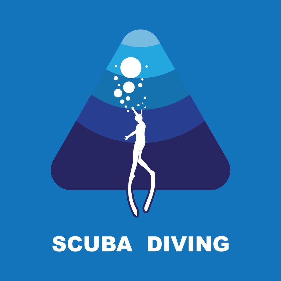 scuba duiken sport logo, onder water, vector illustrator, silhouet, logo ontwerp.