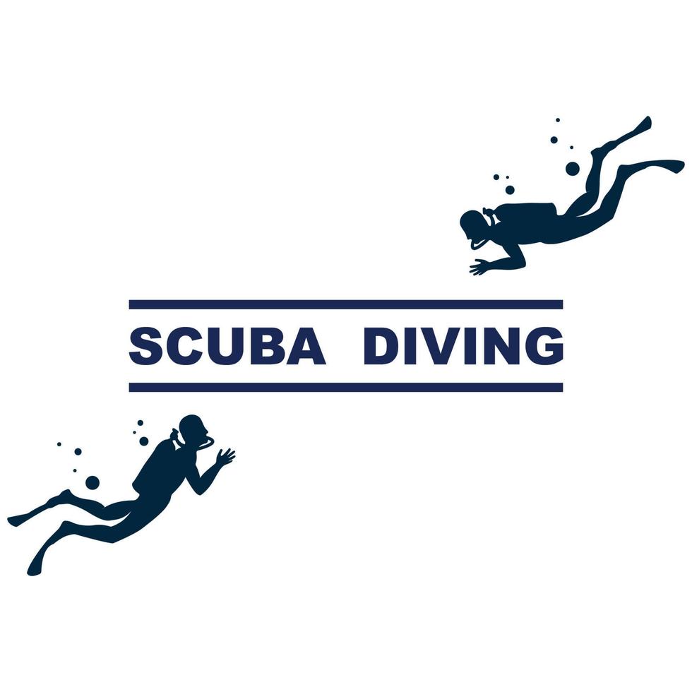 scuba duiken sport logo, onder water, vector illustrator, silhouet, logo ontwerp.