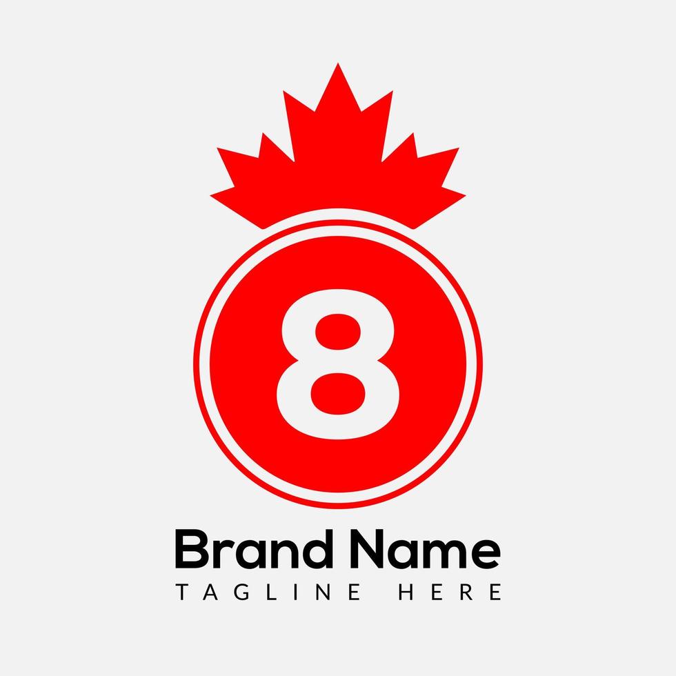 esdoorn- blad Aan brief 8 logo ontwerp sjabloon. Canadees bedrijf logo, bedrijf, en bedrijf identiteit vector