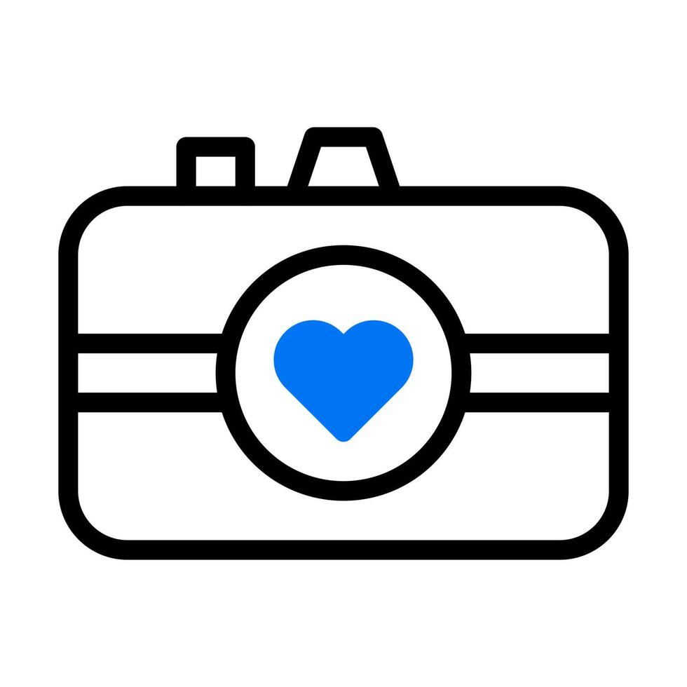 camera icoon duotoon blauw stijl Valentijn illustratie vector element en symbool perfect.