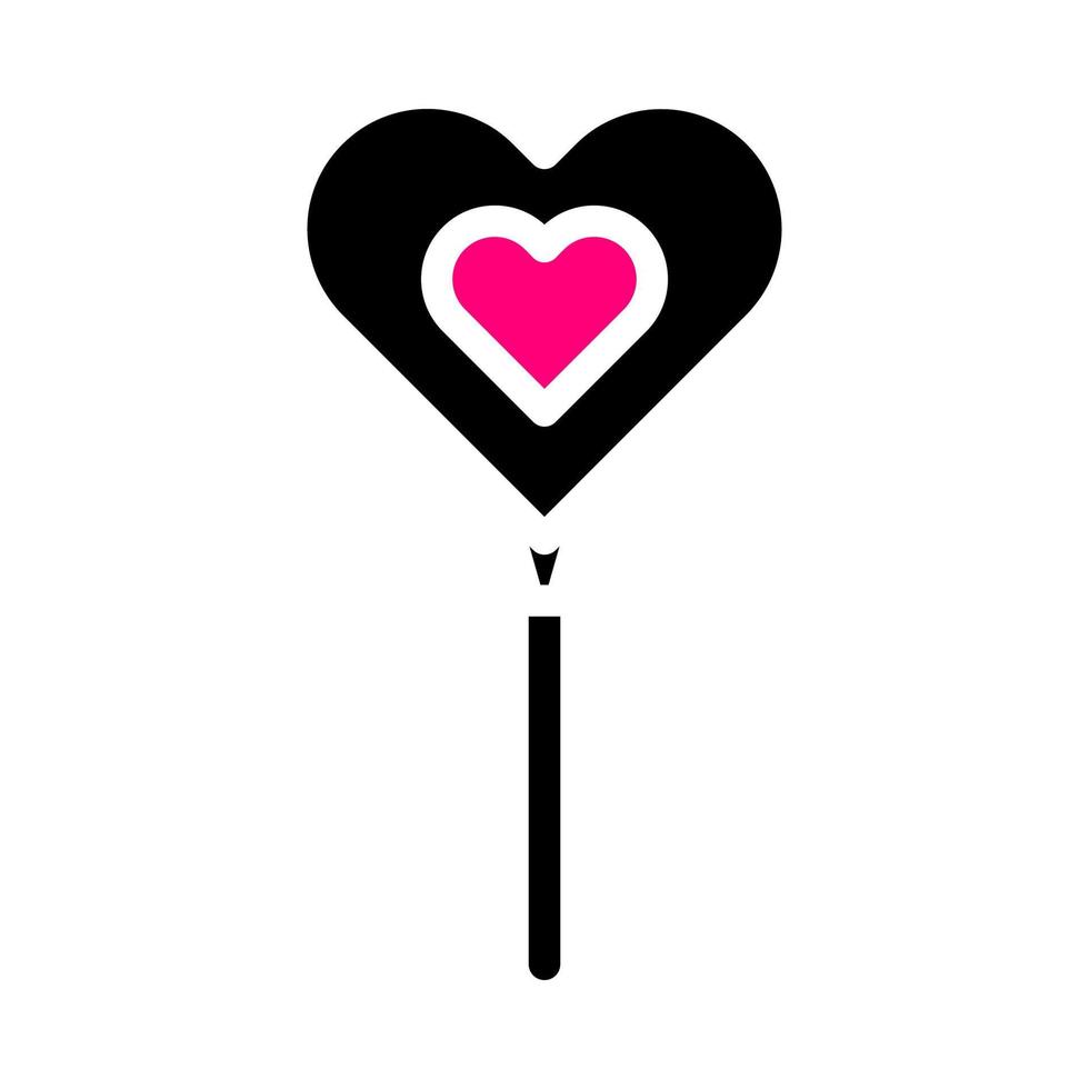ballon icoon solide zwart roze stijl Valentijn illustratie vector element en symbool perfect.