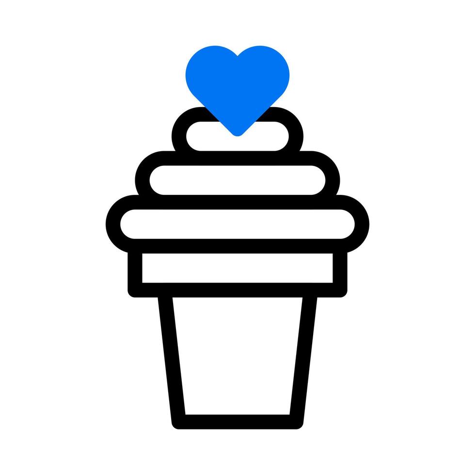 ijs room icoon duotoon blauw stijl Valentijn illustratie vector element en symbool perfect.