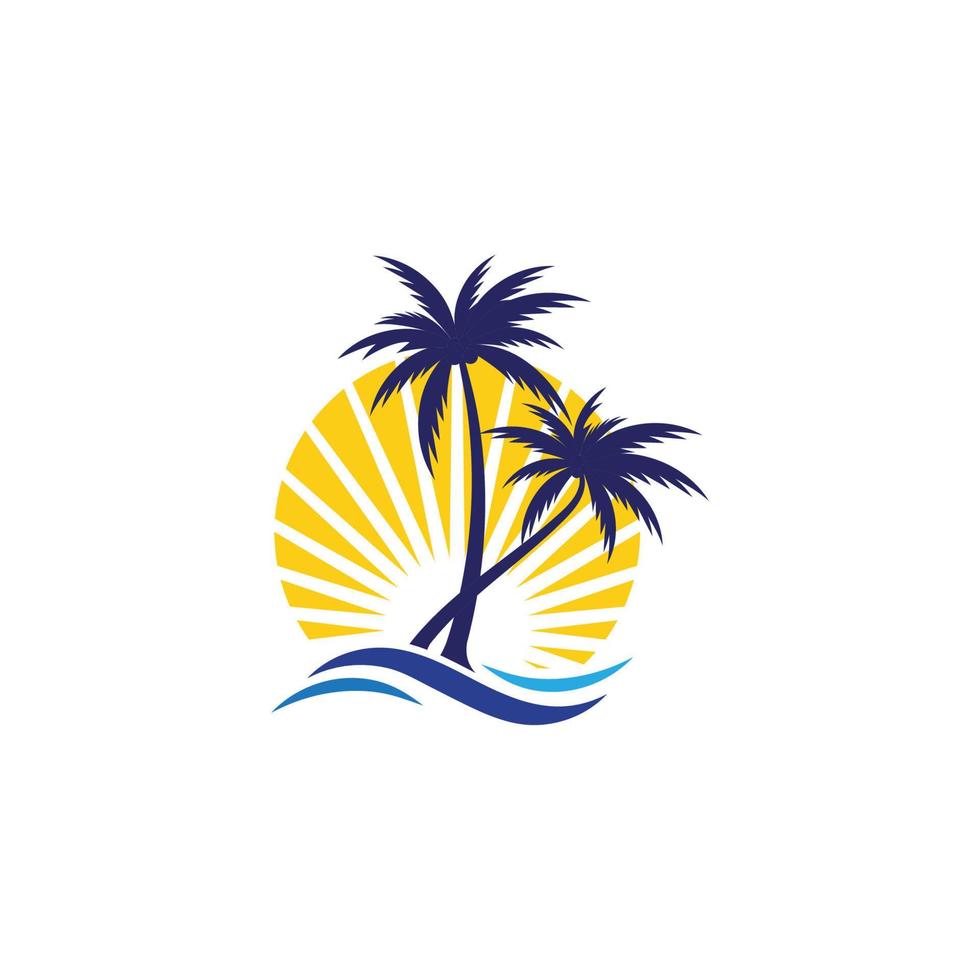 palmboom zomer logo sjabloon vector