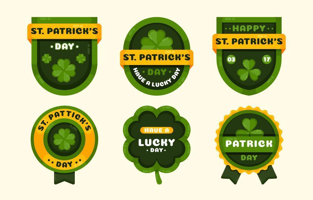 st. patrick's day badge-collectie vector