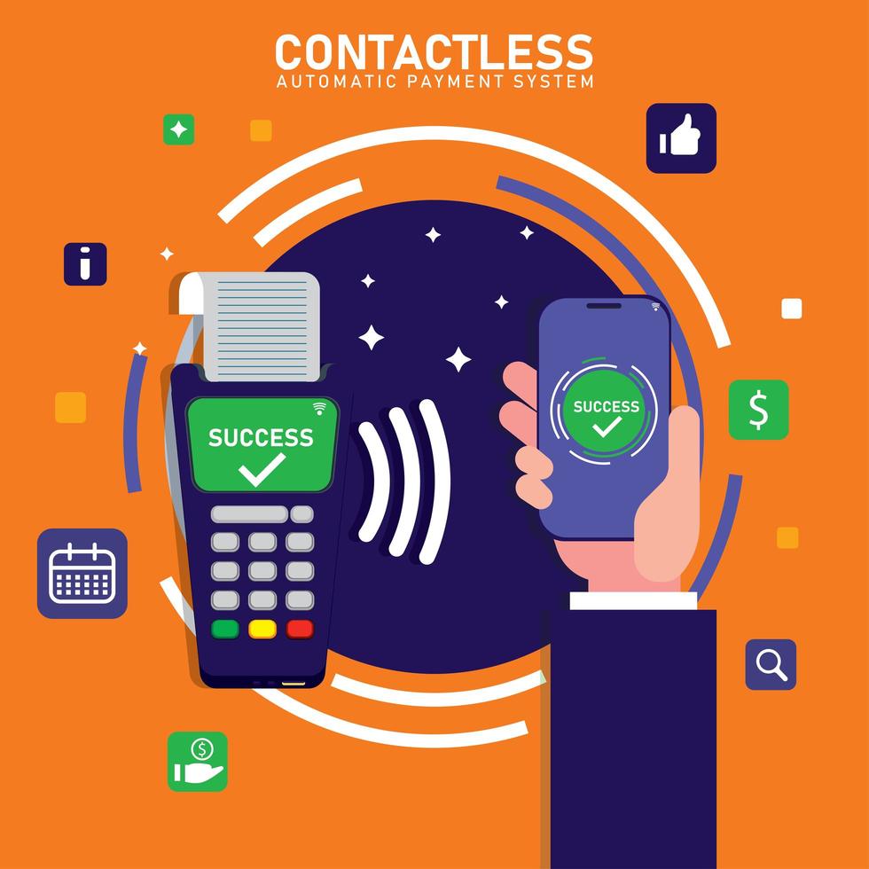 contactloos betalingsconcept vector