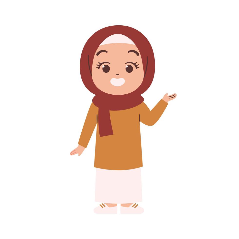 moslim vrouw slijtage hijab vector