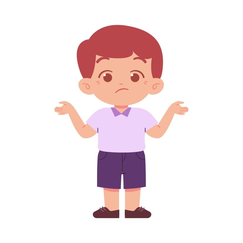 weinig jongen karakter. elementair school- kinderen vervelend uniform illustratie vector