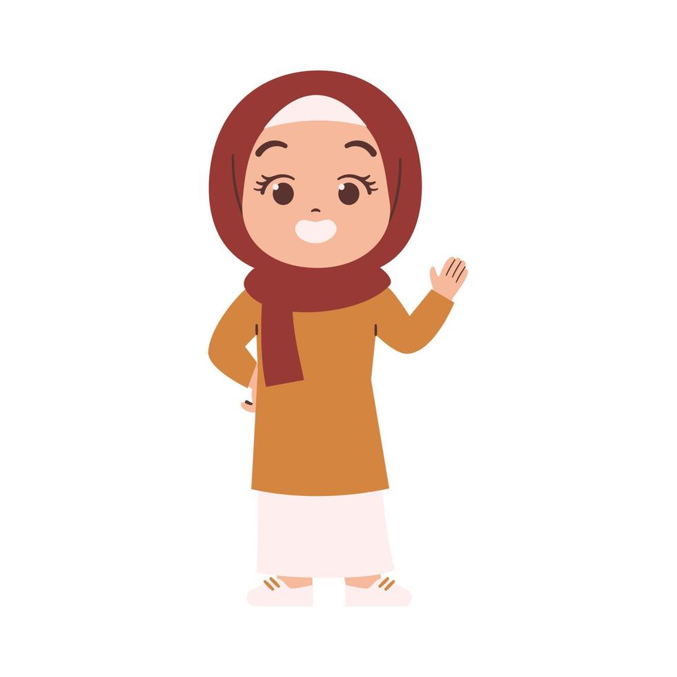 moslim vrouw slijtage hijab vector