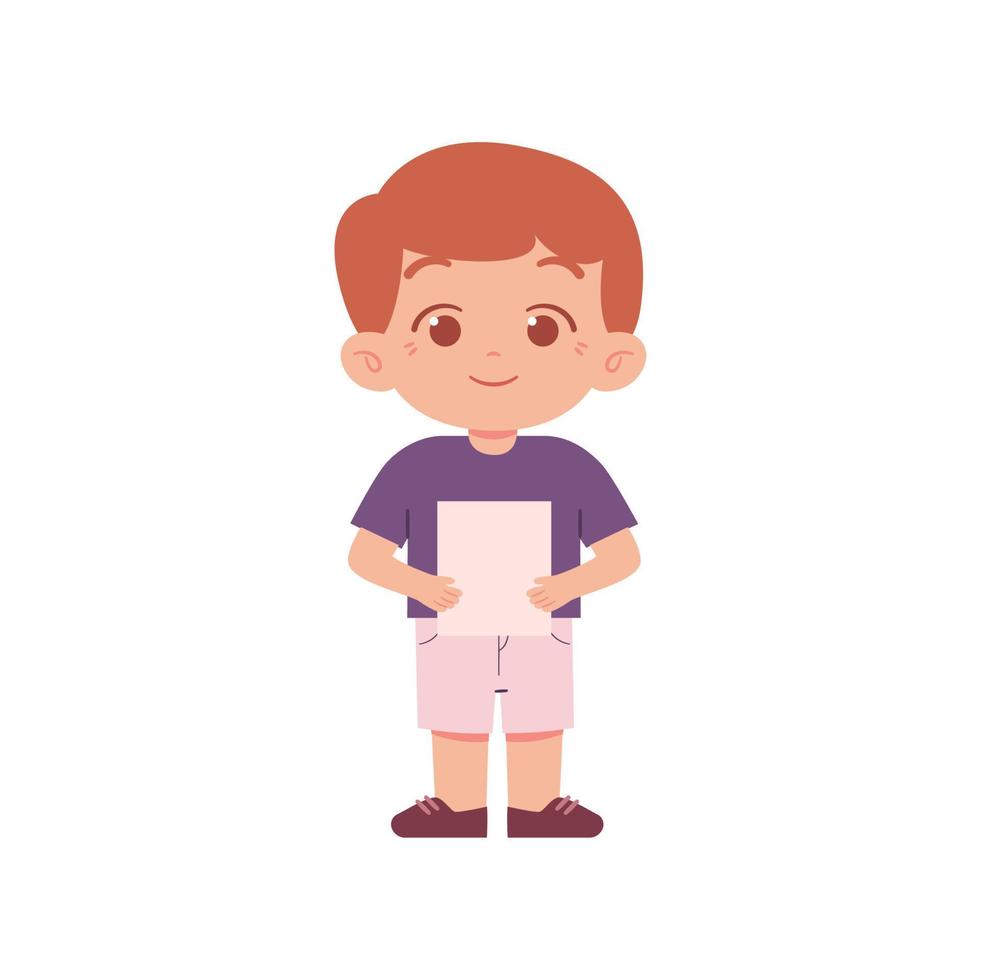 weinig jongen karakter. elementair school- kinderen vervelend uniform illustratie vector